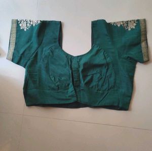 Green Embroidered And Purple Blouse