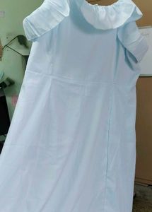 Light Blue Ruffled A- Line Mini Dress