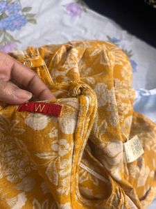 W Kurta Set In Mustard Colour