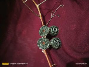 Oxidized Silver Square Earrings