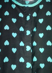 Cute Heart Print Top