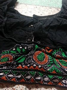 Embroidered Black Blouse