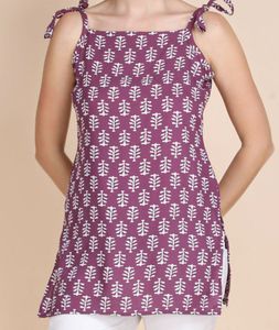 Purple Print Tie-Strap Tank
