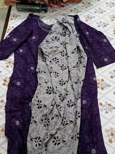 3pc Cotton Suit Purple