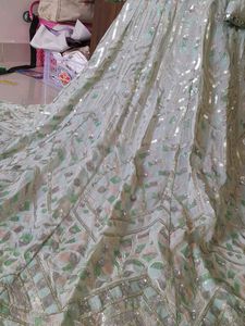 pastel green with multi sequin