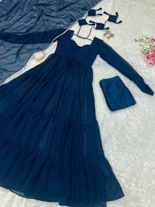 Pure Georgette Anarkali gown✨
