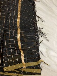 Black &amp; Gold Checkered Scarf