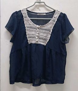 Vintage Blue Transparent Top