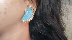 Kundan Stone Earings Blue