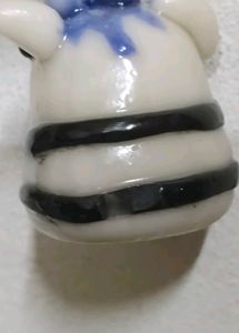 Cute zebra striped pug and pancake keychain