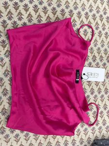 Bright fuschia Solit satin Top