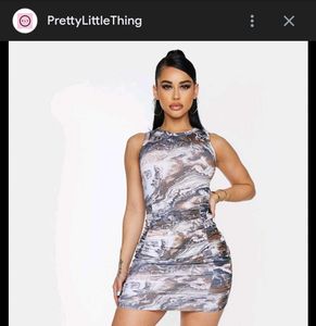 Marble Print Prettylittlethings Bodycon Dress