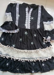 Elegant Black Floral Dress