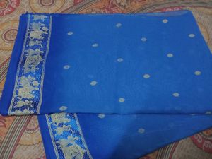 Blue Embroidered Saree