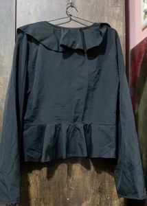Black Tie-up Shrug (Jacket) Top