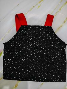 (960)Polka Dot Crop Top
