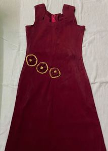 Maroon Stiched dress