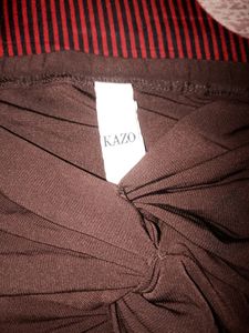 Cut Out Dark Brown Knee Length Dress