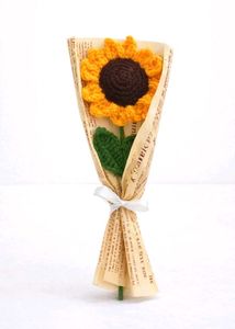 sunflower crochet wrapped in vintage paper