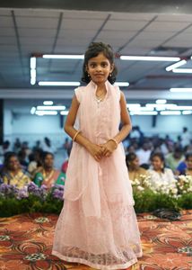 Embroidered Pink kids lehenga set