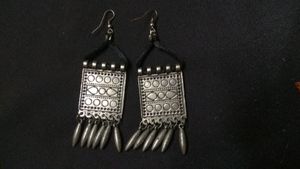 Elegant Silver Oxidized Earrings