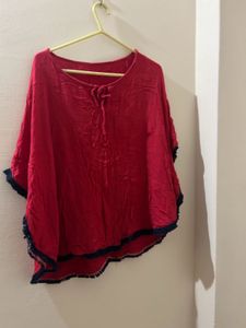 Red Flowy Top
