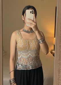 y2k Chatpata top in beige