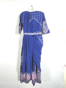 Paisley Print Drape Dress