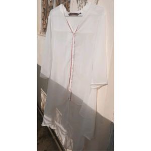 White Color High Low Shirt