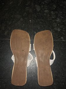 Square Toe Strap Beach Slides - Size 38