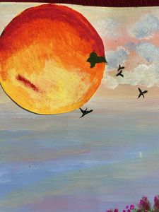 Floral Moon Painting