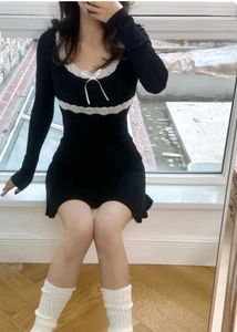 Black Dress with White Lace
