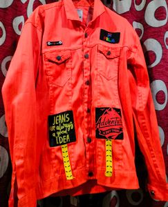 Orange Denim Jacket