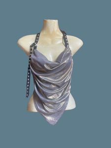 Metallic Halter Top