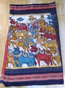 Kalamkari printed elegant office wear Saree