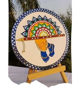 Krishna Flute And Shiva Art Wall Hanging