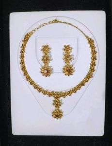Alloy Gold Necklace With Earings