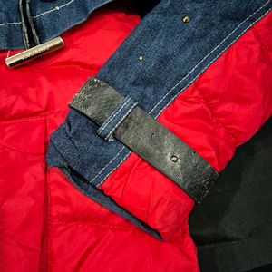 Unique Denim &amp; Red Jacket/ puffer