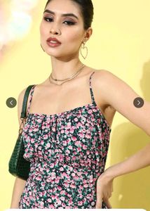 PlusS Floral Print Midi Dress