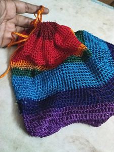 Rainbow Travel Makeup Pouch With Draw String