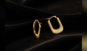 Gold-Tone Textured Hoop Earrings