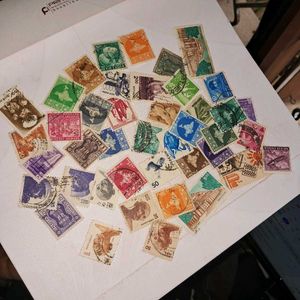 40 Vintage Indian Stamps