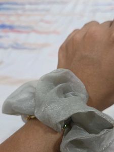 Elegant Grey Scrunchie