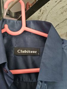 A Party Wear Navy Blue Shirt