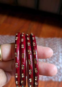 Maroon  Bangles (Set of 4)