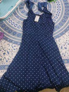 Navy Polka Dot Dress