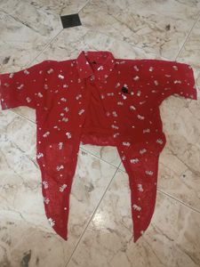 Red  Print Top