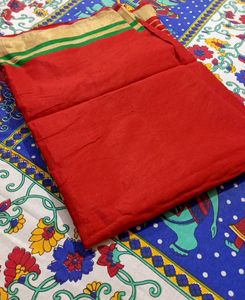 Striped Red &amp; Green Sari