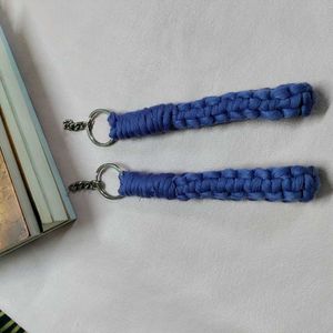 Blue Braided Keychain Wristlets