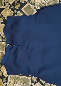 Navy Blue Ruffle Hem Dress